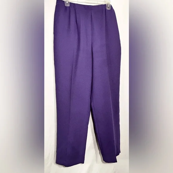 WOMENS LARGE 4 PIECE DRAPER'S & DAMON'S PURPLE BLOUSES & PANTS PANT SET OUTFIT - Picture 10 of 13